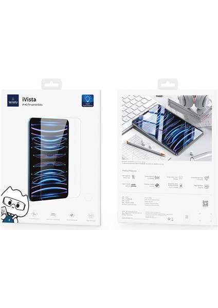 iPad Air 11 2025 M3 Wiwu WI-GQ003 Ivista Serisi Oleofobik Hd Temperli Cam Ekran Koruyucu Şeffaf