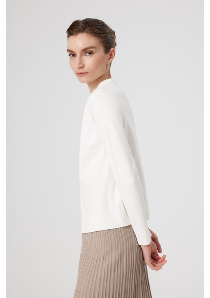 Ekru Düğme Detaylı Kadın Hırka modelleri