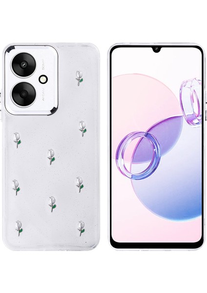 Xiaomi Poco C65 Kılıf Kutup Figürlü Lale + Ekran Koruyucu