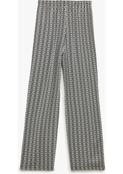 Beli Bağcıklı Viskon Düz Paça Pantolon