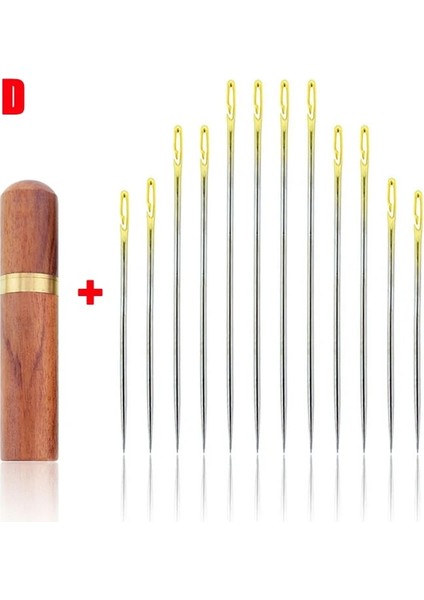 D Tarzı Adet Kör Iğne Yaşlı Iğne Tarafı Delik El Ev Dikiş Paslanmaz Çelik Dikiş Gereksiz Diş Açma Elbise Dikiş (Yurt Dışından)