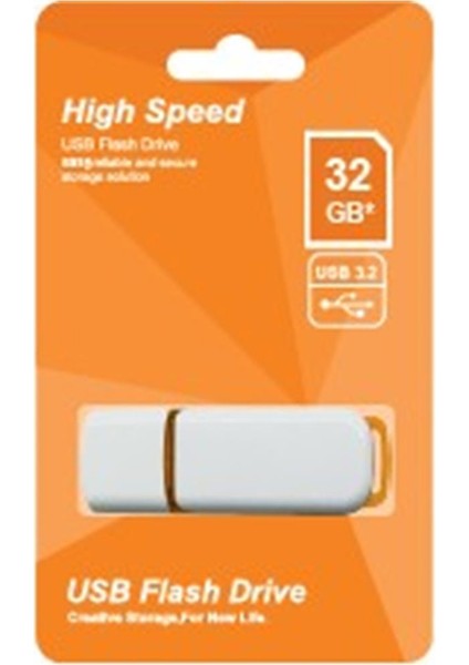 32GB Plastik Beyaz-Turuncu 3.2 USB Flash Bellek