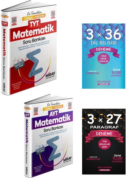 Miray Yks Tyt+Ayt Matematik En Temelden Öğren Pekiştir Soru Bankası Çözümlü