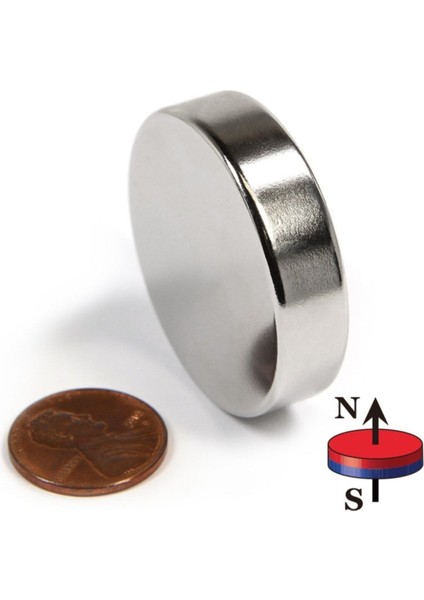 2 Adet Çap 25MM x Kalınlık 10MM Güçlü Silindir Neodyum Mıknatıs