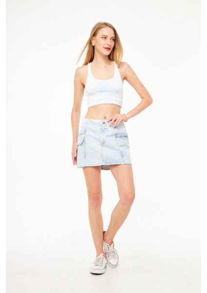 Denim Mini Etek