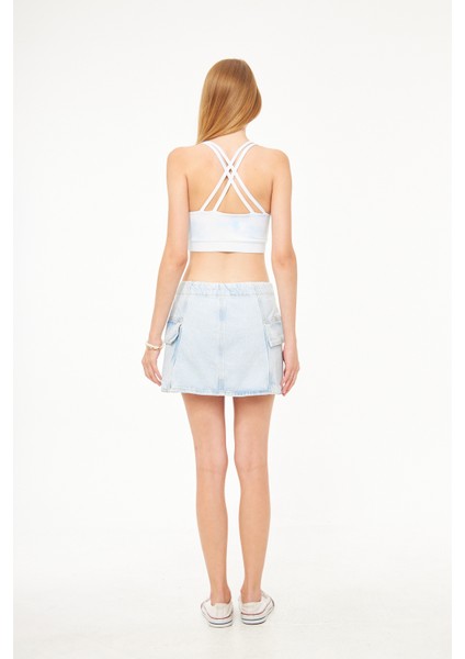 Denim Mini Etek
