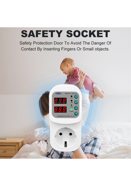 Tomzn Tosva-16 Tekrar Kapatılabilir Gerilim Akım Koruyucu Soket Ac 110V 220V Ayarlanabilir 16A Güç Dalgalanma Koruyucusu Ab Fiş Soketi (Yurt Dışından) fırsatları
