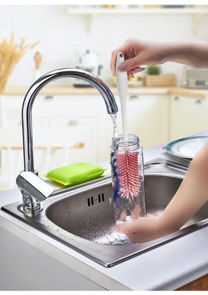 Silikon Şişe Biberon Konserve Kavanoz Matara Temizleme Fırçası Çok Amaçlı Temizleme Fırçası Bpa Free