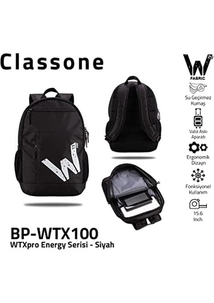 BP-WTX100 Wtxpro SERISI15.6" Laptop Notebook Sırt Çantası Siyah