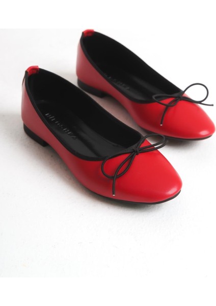 Palm Kırmızı Cilt Extra Yumuşak Kadın Babet