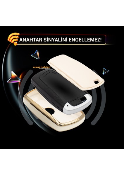 F10 F30 F35 4 Buton Smart Nano Anahtar Kılıfı Beyaz