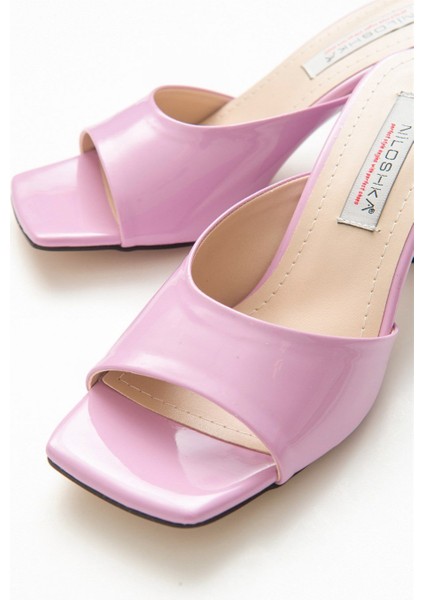 Dublın Kadın Terlik Lila Rugan Suni Deri Yaz Sezonu İçin Konforlu Tasarım