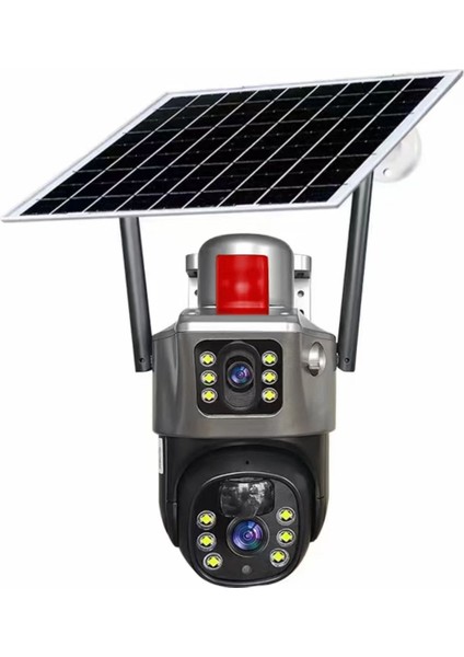 D301 | 4g Sim Kartlı |ptz Çift Kameralı | 3mp+3mp | Solar 6X2000MAH Batarya| Hareket Algılama | Sesli Iletişim | Bulut ve Tf