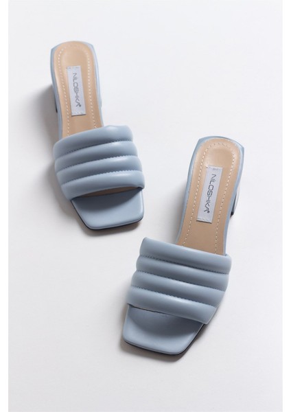 Marcıe Baby Blue Puffy Slipper