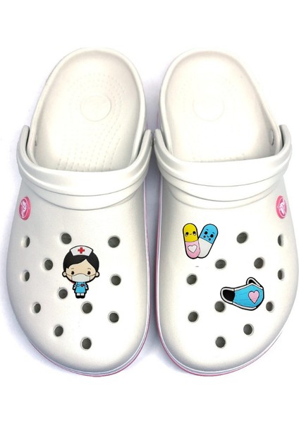 Crocs Terlik Süsü, Doktor, Hemşire, Terlik Süsü Aksesuarı (3ADET) Hem3