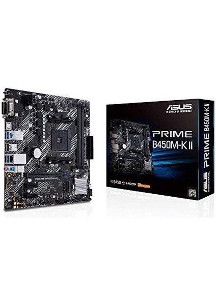 Prime B450M-K Iı Amd B450 Am4 Ddr4 4400 Hdmı Dvı VGA M2 Usb3.2 Matx Bios Flashback Anakart