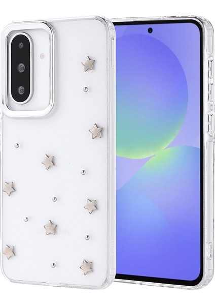 Samsung Galaxy A36 Kılıf Airbag Tasarımlı Simli Şeffaf Kutup Kapak