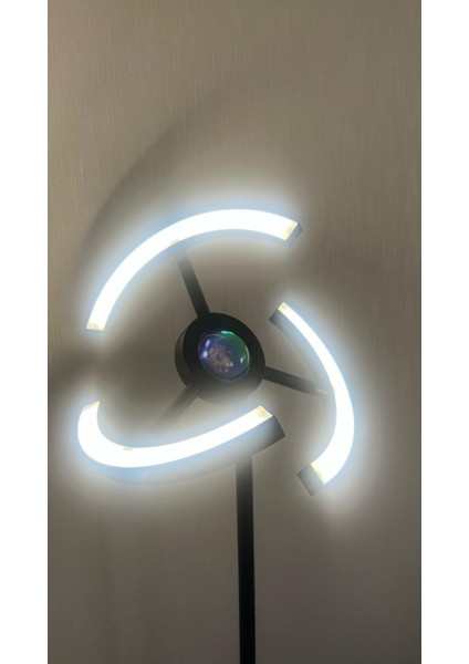 Rgb Modern LED Lambader Dim Edilebilir Oturma Odası Çalışma Odası Siyah Renk