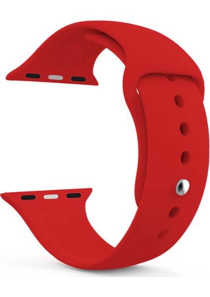 Apple Watch Uyumlu Series 6 44 mm Silikon Kordon Kırmızı