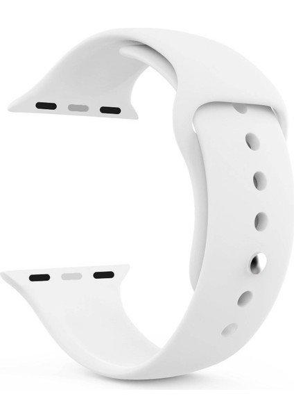 Apple Watch Uyumlu Series 6 44 mm Silikon Kordon Beyaz