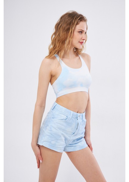 Batik Desen Denim Şort