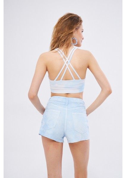 Batik Desen Denim Şort