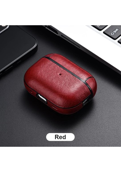 Kırmızı Deri Airpods Pro 3 Kılıfı