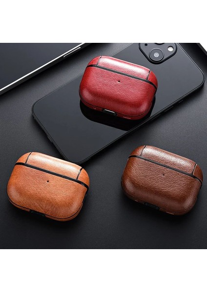 Siyah Deri Airpods Pro 2 Kılıfı