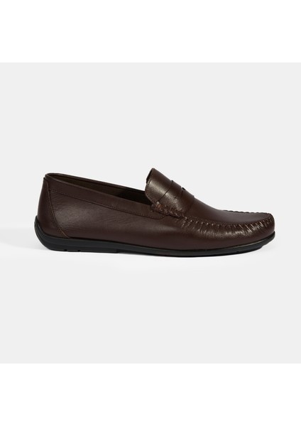 Jovian Kahve Erkek Deri Slip-On Loafer