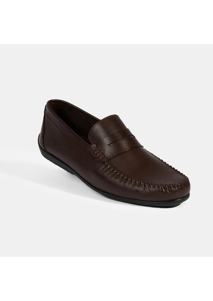 Jovian Kahve Erkek Deri Slip-On Loafer