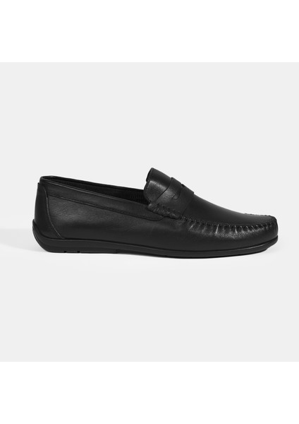 Jovian Siyah Erkek Deri Slip-On Loafer