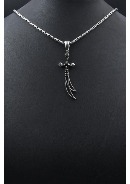 Hz. Ali'nin Kılıcı Zülfikar Kolye Kral Zincir 2 mm 925 Ayar Gümüş 901575 indirimleri