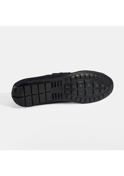 Calandra Lacivert Erkek Bağcık Detaylı Slip-On Süet Loafer