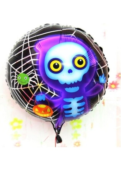 Halloween Iskelet Hayalet Folyo Balon 18 Inç