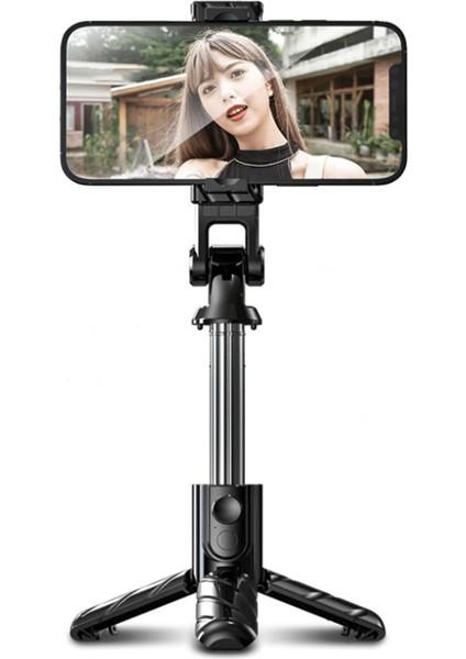 Mini Selfie Çubuğu Tripod Telefon Standı Kablosuz Bluetooth Kumanda Dayanıklı Tripod ve Monopod