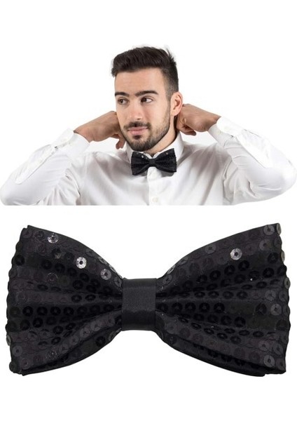 Siyah Payetli Pullu Papyon fiyatları