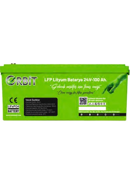 24V 100AH Lifepo4 Marin Bluetooth Lityum Akü
