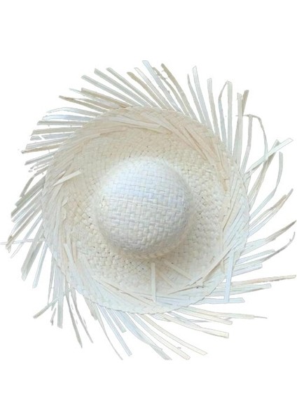 Tropikal Parti Beyaz Hasır Hawaii Şapkası