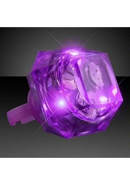 Kristal Tasarımlı LED Işıklı Mor Yüzük