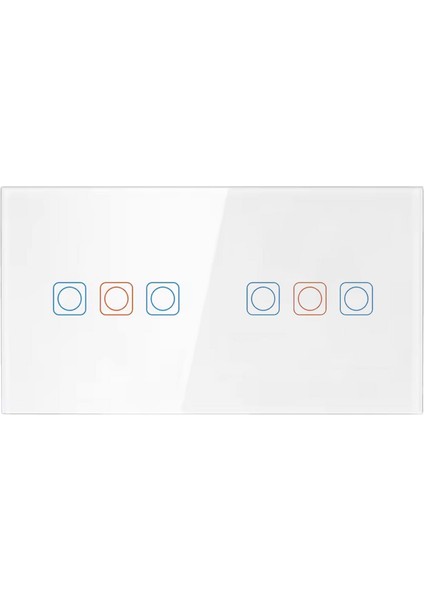 FGTCM009 Dokunmatik Wifi Tuya Destekli 6'lı (2x3) Akıllı Elektrik Anahtarı-Beyaz