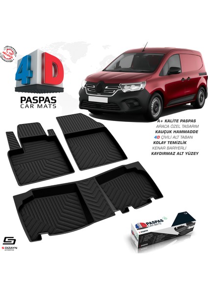 Renault Kangoo 4d Havuzlu Paspas 2024 Üzeri A+ Kalite