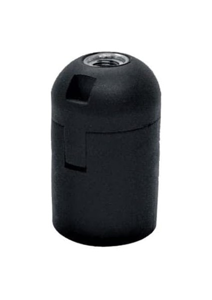 E27 Siyah Düz Duy - Avize Abajur Masa Lambası Duy