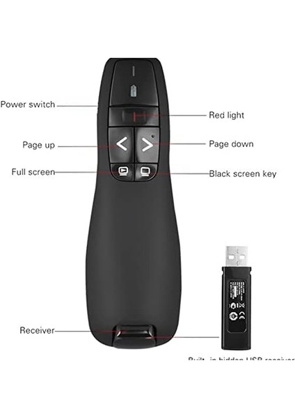 Kablosuz Lazer Sunum Kumandası USB Alıcılı 2,4 Ghz Powerpoint Sunumu Ppt Flip Pen Pointer Clicker Presenter Dahili Alıcı Kırmızı Işık Uzaktan Kumanda fiyatları