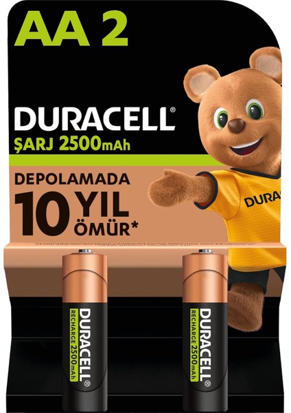Şarj Edilebilir Aa Kalem Pil (2'li Paket), 2500 Mah Nimh, Önceden Sarj Edilmiş, Şarj Edilebilir Pilimiz