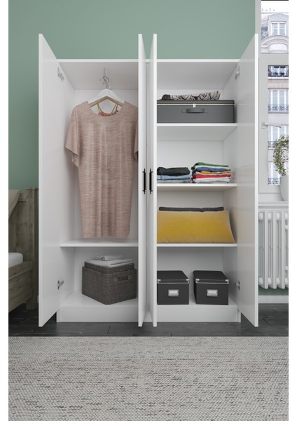 Abete-4 Kapılı Beyaz Gardırop modelleri