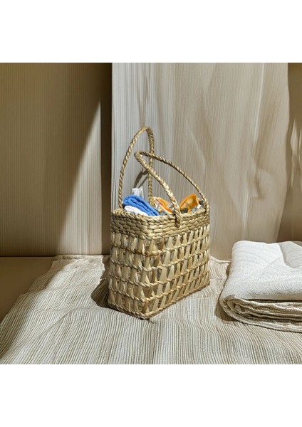 Çok Amaçlı Doğal El Yapımı Hasır Kulplu Plaj Çantası modelleri