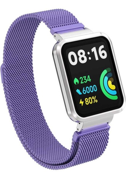 Xiaomi Redmi Watch 2 Lite Uyumlu Krd-58 Metal Kordon - LILA-8680436588291-OTNV76172