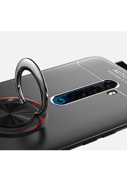 Oppo Reno 2z Kılıf Zore Ravel Silikon KAPAK-SIYAH-MAVI-8682314071925-OTNV45542