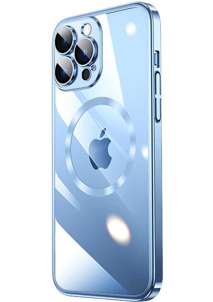 Apple iPhone 14 Pro Kılıf Wireless Şarj Özellikli Sert Pc Zore Riksos Magsafe KAPAK-MAVI-86804366245