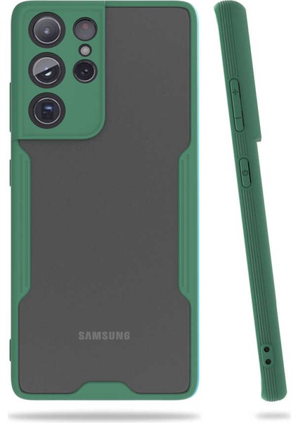 Galaxy S21 Ultra Kılıf Zore Parfe Kapak-Koyu YEŞIL-8682314018784-OTNV49155